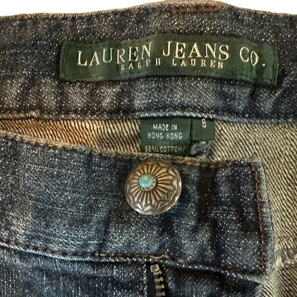 Ladies Vintage Beaded Jeans by Lauren.  Aztec Design, High Rise, Size 6 - Picture 4 of 12